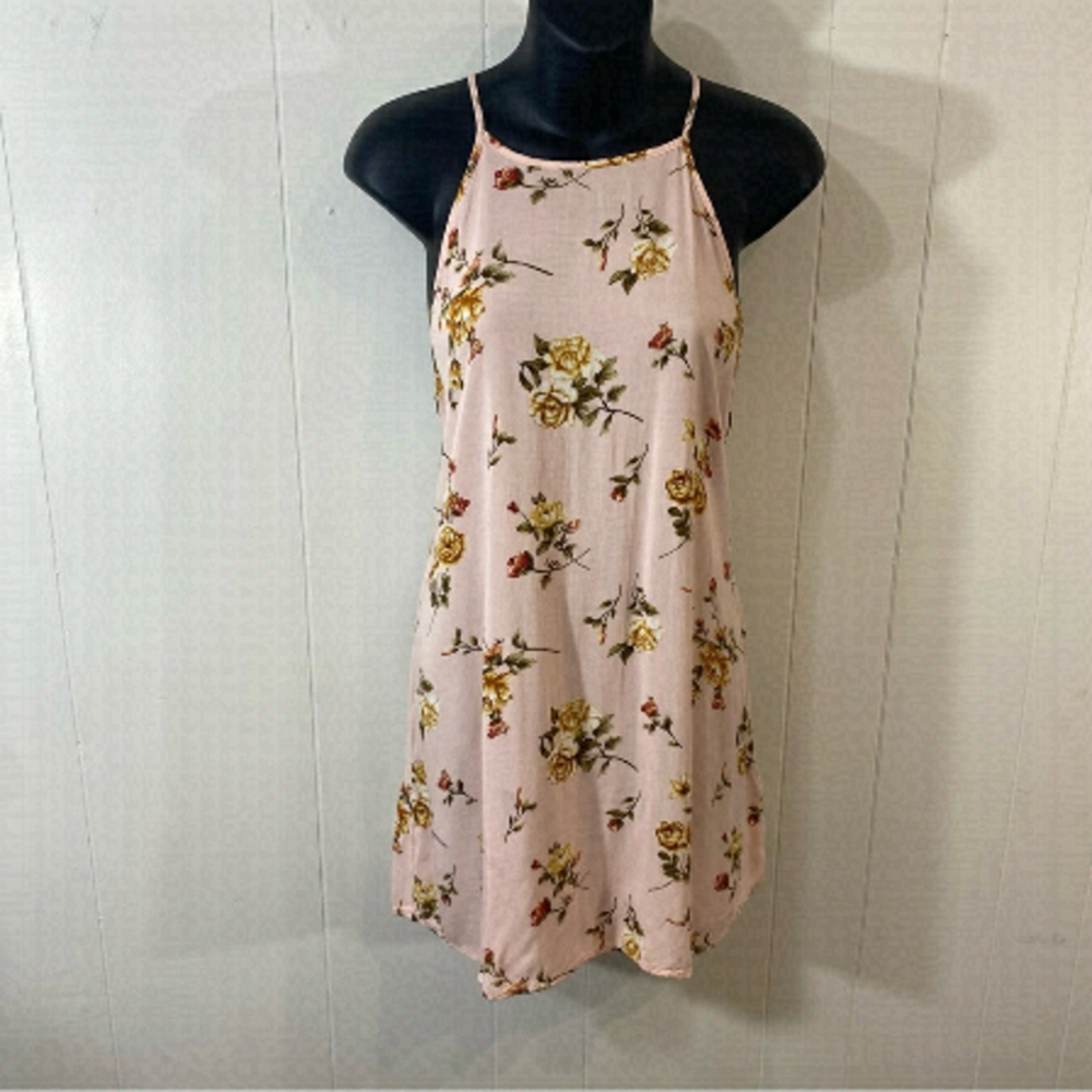Forever 21 Light Pink Floral Print Shift Dress Size Small